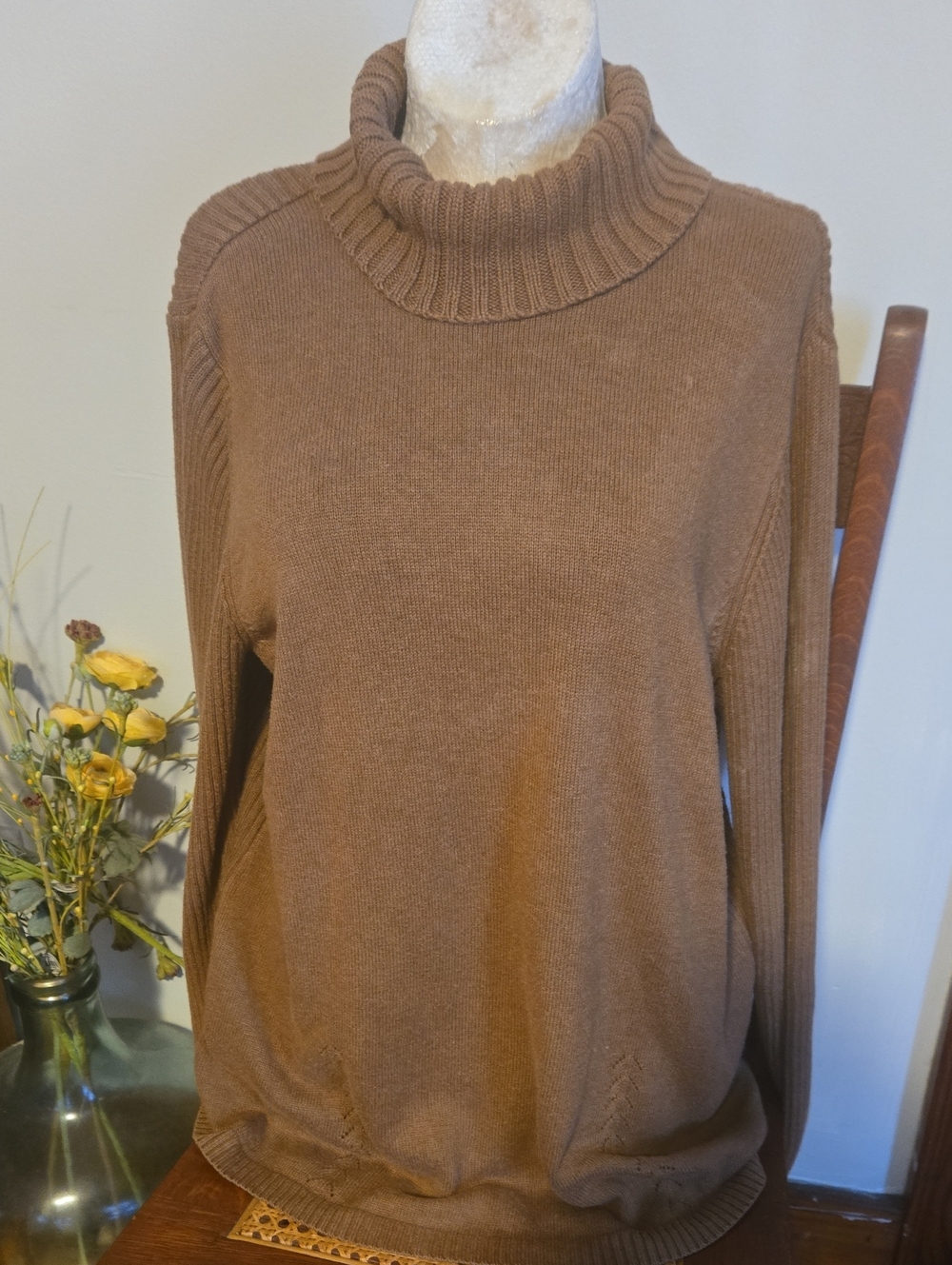 Coldwater Creek Women's Chestnut Brown Turtleneck Sweater Size 1x